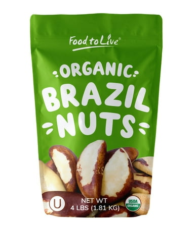Food To Live ® Organic Brazil Nuts (Raw, No Shell) (4 Pounds)