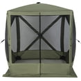 thumbnail image 4 of Costway Carpa plegable de 4 paneles para acampar, de montaje rápido, con 2 toldos parasol, color verde, 4 of 4
