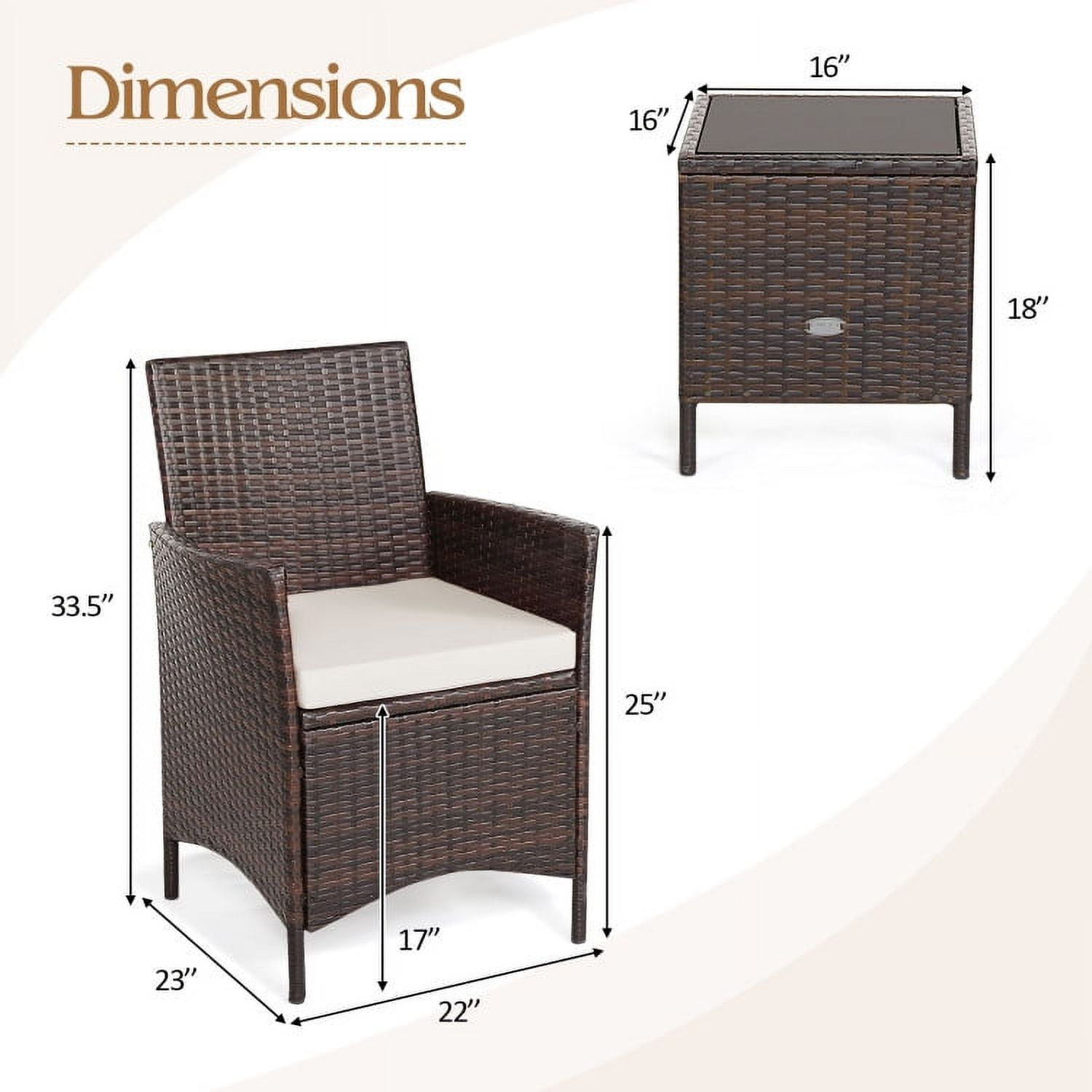 Aimee Lii 3 Pieces Wicker Patio Furniture Set, Conversation Sofa Bench Cushion, Modern Patio Furniture, White Aimee Lii 3 Pieces Wicker Patio Furniture Set, Conversation Sofa Bench Cushion, Modern Patio Furniture, White