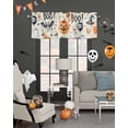 thumbnail image 3 of Halloween Valances for Windows Grimace Pumpkin Window Curtain Rod Pocket Cartoon Skull Boo Ghost Holiday Window Treatment Decor Valances for Kitchen Living Room Bedroom 54x18in, 3 of 7