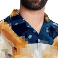 thumbnail image 5 of Pixel Dog Men's Hawaiian Printed Short Sleeve Button Down Casual Beach Shirt's, Unisex, 5 of 6