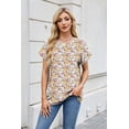 thumbnail image 2 of New Women's Printed Crew Neck Loose Short Sleeve T-Shirt Top, 2 of 3