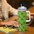 thumbnail image 6 of Fotbe dogs on a green background Pattern 40oz Ice Bully With Handle And Straw Stainless Steel Vacuum Insulated Cup And 2 In 1 Straw Lid, 6 of 8