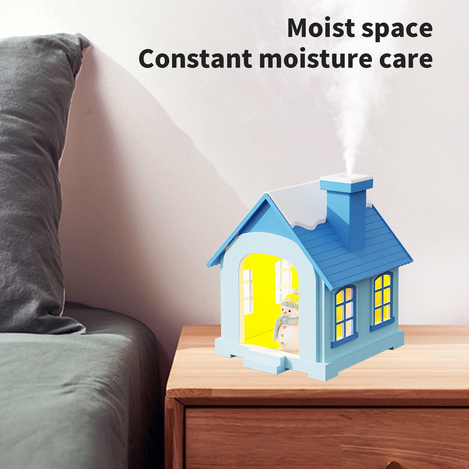 LACKUST Humidifiers for Bedroom,2025 New 500ML Cool Mist Humidifier, Quiet Night Light, 8-Hour Auto Power Off for Bedroom and Large Rooms,Light Blue