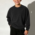 thumbnail image 7 of Squevariel Boys and Girls Long Sleeves Sweatshirt Corduroy Solid Color Round Neck Sweatshirts Casual Loose Pullover Top for 1-14Y, 7 of 7