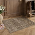 thumbnail image 3 of BERTHMEER 2'x3' Small Area Rugs for Doorway Bedroom Entryway Kitchen Dorm Entrance Vintage Non Slip Washable Oriental Traditional Floral Rugs, Brown, 3 of 6