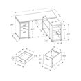 thumbnail image 2 of Monarch Specialties Computer Desk, Home Office, Corner, Left, Right Set-up, Storage Drawers, L Shape, Work, Laptop, Laminate, Natural, Contemporary, Modern, 2 of 3