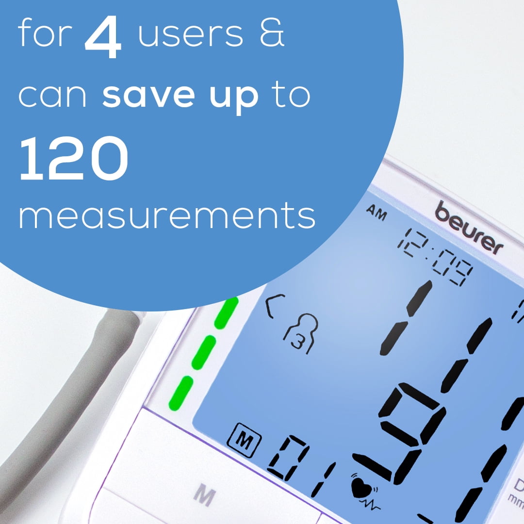 BM67 Beurer Upper Arm Blood Pressure Monitor, Universal Cuff, XL LCD Display, Bluetooth with App