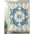 thumbnail image 2 of Fsddascl Boho Flowers Shower Curtain Set - 60" x 72" Washable Bathtub Curtain with 12 Hooks, Country Neutral Chic Abstract Floral Art Waterproof Fabric Stall Shower Curtains for Bathroom/Bathtub, 2 of 6