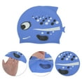 thumbnail image 3 of Unique Bargains 1 Pc Silicone Polka Dot Fish Swim Cap Blue, 3 of 5