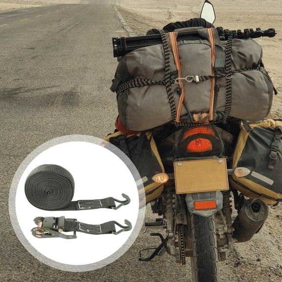WRISTBIQUE 1Set Strong Bearing Capacity Ratchet Strap Tie Down Dark Green for Motorcycle and Trucks