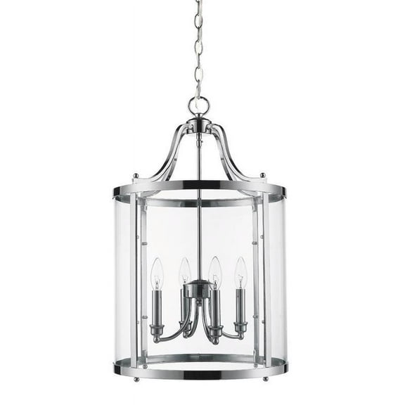 Payton 4 Light Pendant in Chrome with Clear Glass