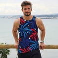 thumbnail image 6 of Daiia Red White Blue Fireworks Printed Men's Quick Dry Fit Muscle Tank Top Slim-Fit Tank Workout Tank Top Lightweight Sports Tank Top-3X-Large, 6 of 7