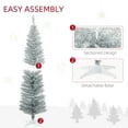 thumbnail image 3 of Demi Bonn Artificial Slim Christmas Tree with 390 Realistic Tips, 6ft Tall with Plastic Stand for Holiday Decor, Silver, 3 of 7
