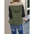 thumbnail image 3 of Women's Sherpa Fleece Reversible Vest Full Zip Hoodie Winter Cozy Color Block Thermal Outerwear with Pockets, 3 of 4