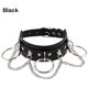 thumbnail image 2 of Punk Street Snap Nightclub PU Gargantilla de cuero Anillo de metal Cadena Collar Remaches Cinturón gótico, 2 of 8