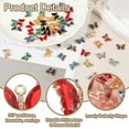 thumbnail image 3 of Uxcell 10Pcs Encanto de Mariposa de Rhinestone Cubic Zirconia Cristal Rojo, 3 of 7