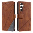 thumbnail image 2 of For Samsung Galaxy S25 FE 5G Wallet Phone Case With Card Holder Magnetic Closure Folio Splicing PU Leather Flip Case,Brown,For Galaxy S25 FE 5G, 2 of 7