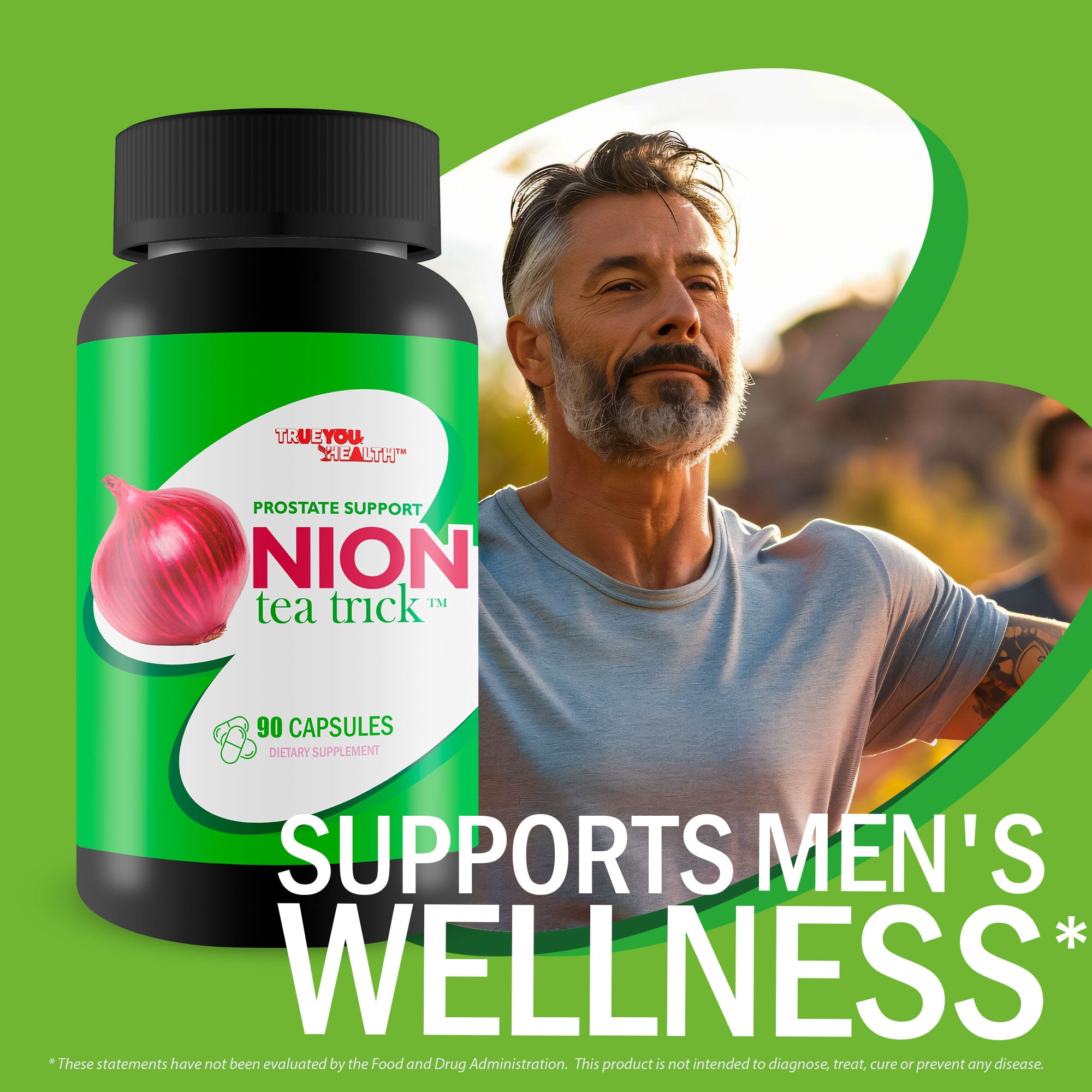 Prostate Support Onion Tea Trick - Our Best Prostatitis Supplement for Reducing Enlargement - Natural Swelling Support Formula with Turmeric & Vitamin D, C - Male Alpha Flow Super Prostate Genix Pill