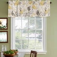 thumbnail image 5 of Yellow Grey Botanical Valances for Windows, Spring Floral Watercolor Rustic Light Filtering Kitchen Curtains, Rod Pocket Window Valance Curtains for Living Room Bedroom, 42" W x 18" L, 2 Panels, 5 of 9