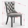thumbnail image 3 of PU Leather High Back Dining Room Chairs Set of 2 With Vintage Sheepskin Texture Nailhead Trim Ideal for Kitchen,Beige, 3 of 10