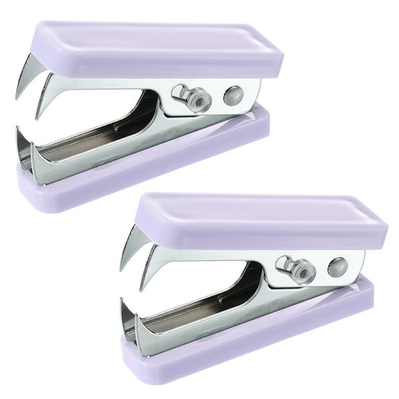 Uxcell Acrylic Staple Remover, 2 Pcs Heavy Duty Staple Puller Removal Tool with Lock, Purple