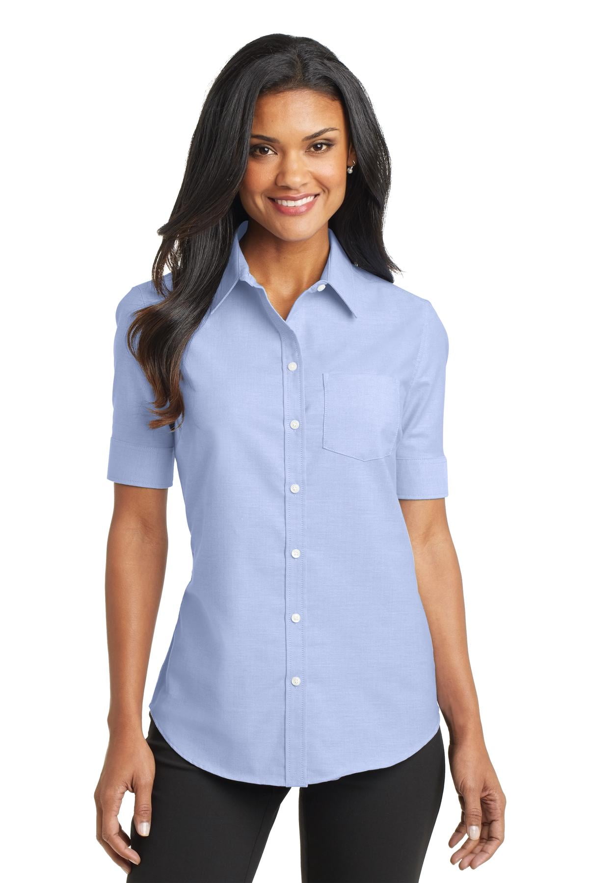Shuraba assistent vrouw Port Authority Ladies Short Sleeve SuperPro Oxford Shirt-S (White) -  Walmart.com