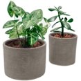 thumbnail image 1 of Set de 2 maceteros de cerámica 10 y 12 cm con Drenaje gris Elly Decor ED-MCDSET02, 1 of 5
