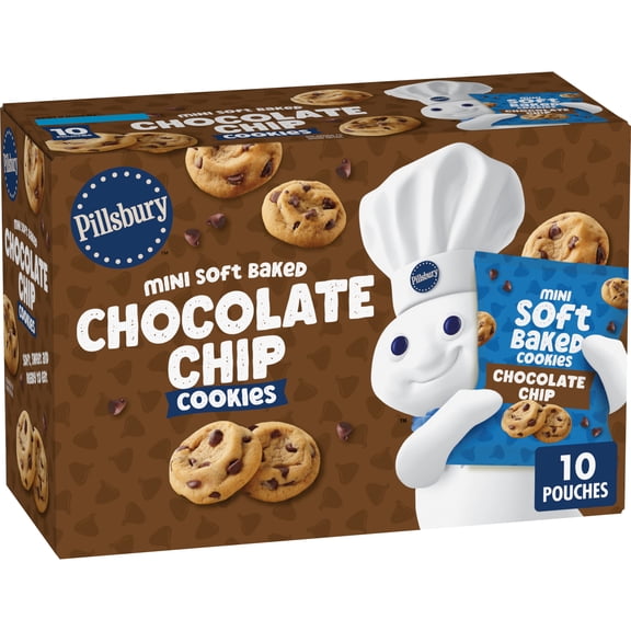 Pillsbury Chocolate Chip Mini Soft Baked Cookies (10 Pouches)