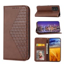 Dteck Case for Samsung Galaxy A53 5G,Magnetic Leather Card Slots Wallet Case Shockproof Rubber Kickstand Cover with Wrist Strap,Brown