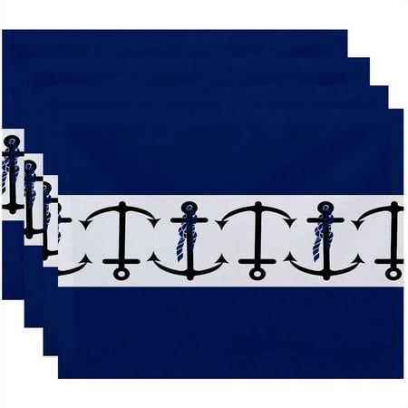 

Simply Daisy 18 x 14 Anchor Stripe Stripe Print Placemats Set of 4
