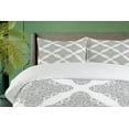 thumbnail image 4 of Ambesonne Floral Duvet Cover Sets, Modernized Damask Motifs, 2-King, White and Dimgray, 4 of 7