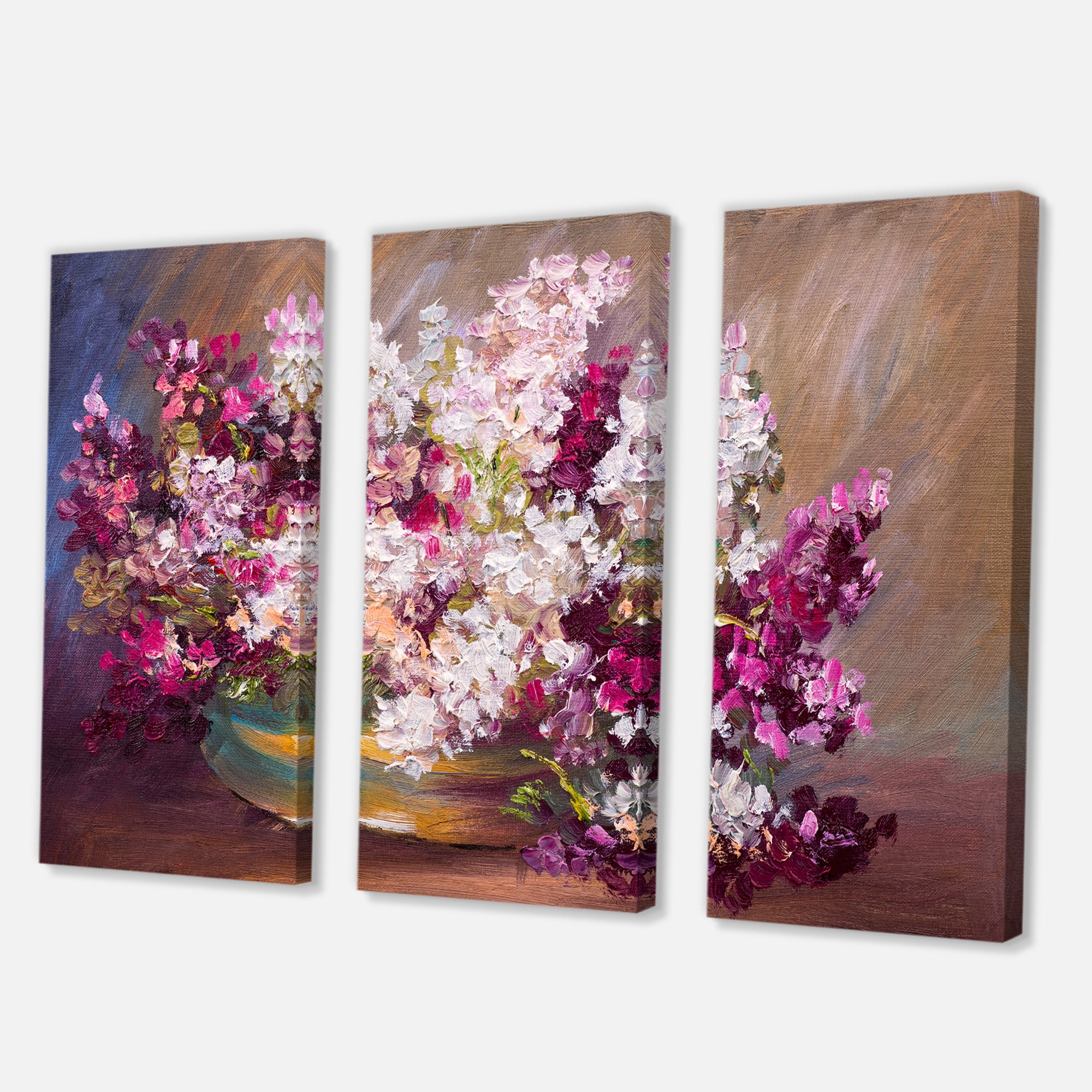 Designart ' Bouquet Of Still Life Lilacs ' Traditional Canvas Wall Art Print