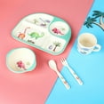 thumbnail image 2 of A bamboo fiber children's tableware set baby divided plate cartoon five-piece set, 2 of 5