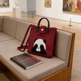 thumbnail image 4 of Women Canvas Tote Bag, Cute Panda Handbags, Casual Shoulder Work Bag for Shopping Travel Work (1PC, Red), 4 of 8