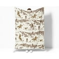 thumbnail image 5 of Western Cowboy Throw Blankets, Vintage Wild West Flannel Warm Soft Cozy Fluffy Bed Couch Blanket, Country American Theme White Fleece Throws to Decorate The Room and Bedroom 50 x 60, 5 of 6