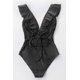 thumbnail image 3 of Traje de baño de una pieza Monokini con cuello en V de mujer negra con cordones y volantes Rojo Verde Cocina, Decoración y Otros, 3 of 3