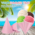 TRAHOO200 Pack Snow Cone Cups 4.5 Oz Cone Paper Cups Bulk Small Water
