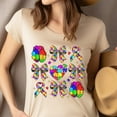 thumbnail image 4 of Autism Awareness Teacher Shirt – Puzzle Ribbon Bow Heart Graphic Tee , White, 2XL, 4 of 6