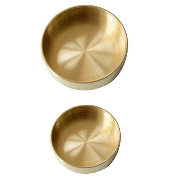 Bandeja de latón 2 uds Perfecl forma retro almacenamiento de escritorio 10 cm 14 cm color oro