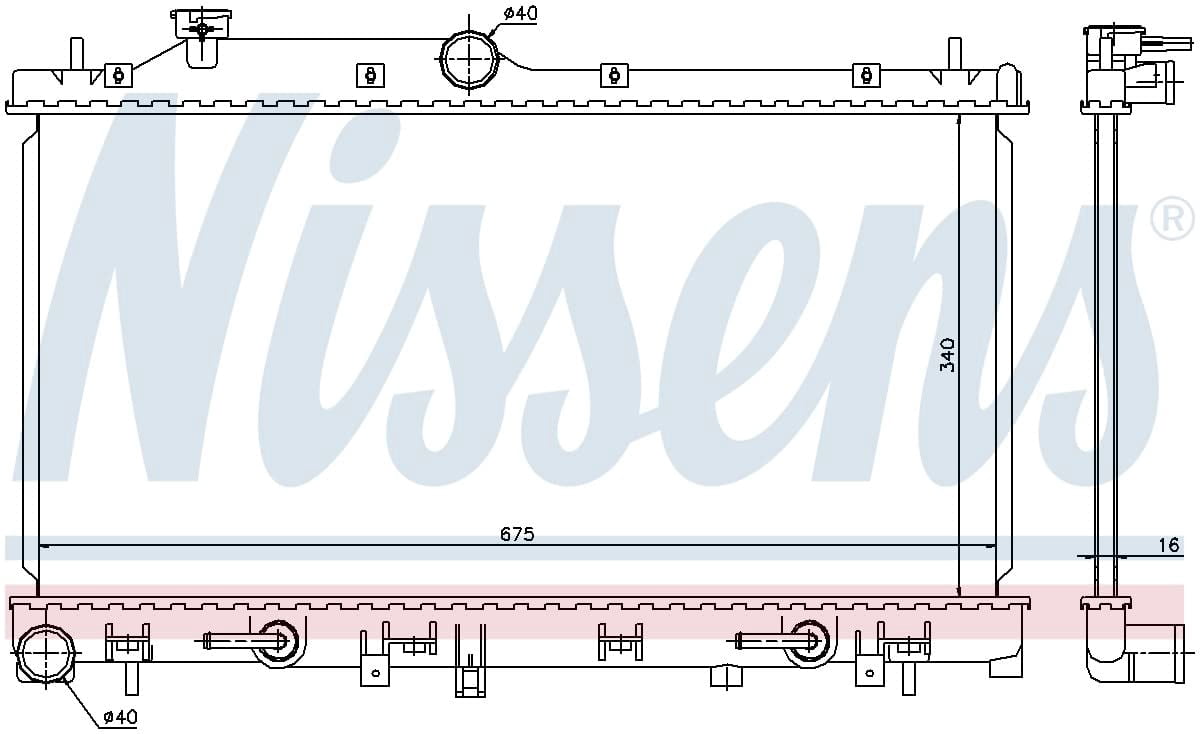 Nissens 67720 Radiator w/Integrated Transmission Oil Cooler