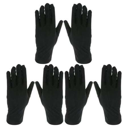 

3 Pairs Elastic Spandex Gloves Jewelry Inspection Gloves Etiquette Glove Breathable Performance Gloves (Black)