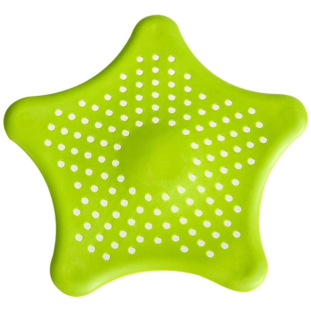 Cateissary Colector de pelo estrella de cinco puntas colador de fregadero de cocina antibloqueo cubierta de drenaje de bañera filtro de baño Juegos de accesorios de baño Verde