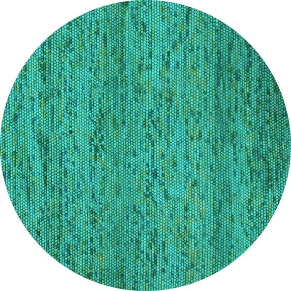 Ahgly Company Indoor Round Abstract Light Blue Contemporary Area Rugs, 3' Round