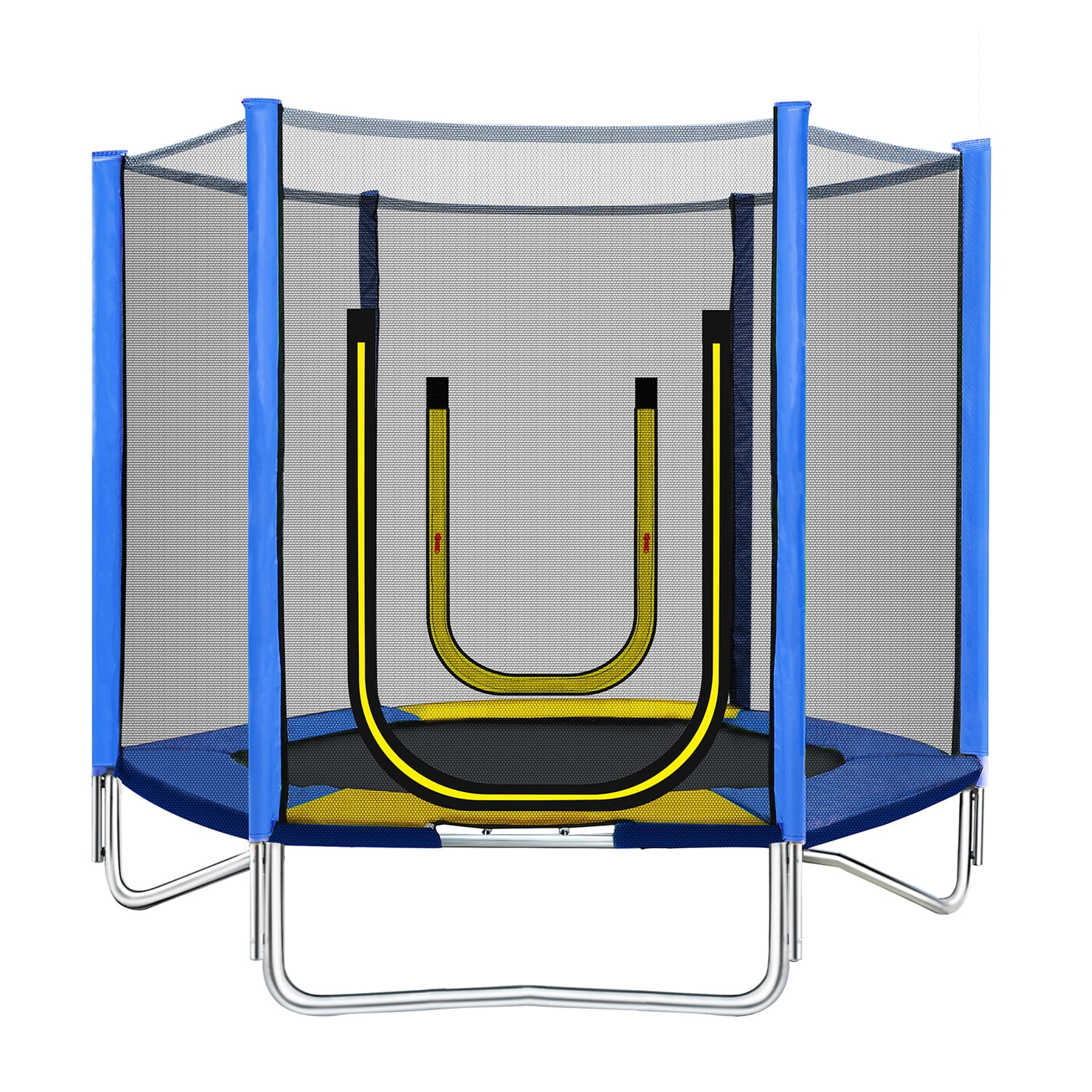 Kadyn 7FT Jumping Toddler Trampoline with Slide and Ladder, Kids Outdoor Trampoline with Safety Enclosure Net, Blue Kadyn 7FT Jumping Toddler Trampoline with Slide and Ladder, Kids Outdoor Trampoline with Safety Enclosure Net, Blue