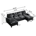 thumbnail image 6 of Soscana 105" Sectional Sofa U Shaped Couch with Double Chaise, Modern Chenille Sofa Oversized 4 Seater Couch for Living Room, Apartment, Office, Studio, 6 of 10
