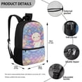 thumbnail image 3 of Jeiento Cute Axolotl Backpack for School Girls 10-12 Kids Backpacks with Lunch Box and Pencil Case Water Bottle Holder Fish Scale 4Pcs/Set Middle School Bag Primary Students Bookbag Satchel, 3 of 7