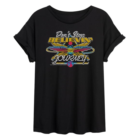 Journey - Don't Stop Believin' - Juniors Oversized Graphic T-Shirt