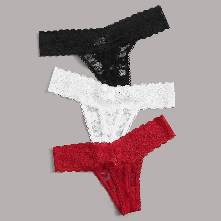 XMMSWDLA 3 Pack Adjustable G String Thongs for Women Sexy Underwear Low  Rise Womens Thong Cotton Panties for Ladies Multicolor XL Period Underwear  for