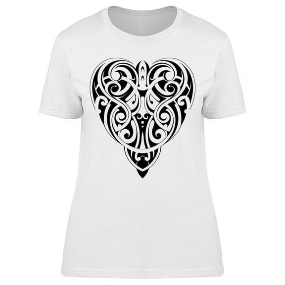 Tattoo Heart Shape Graphic T-Shirt Women -Image by Shutterstock, Female Large